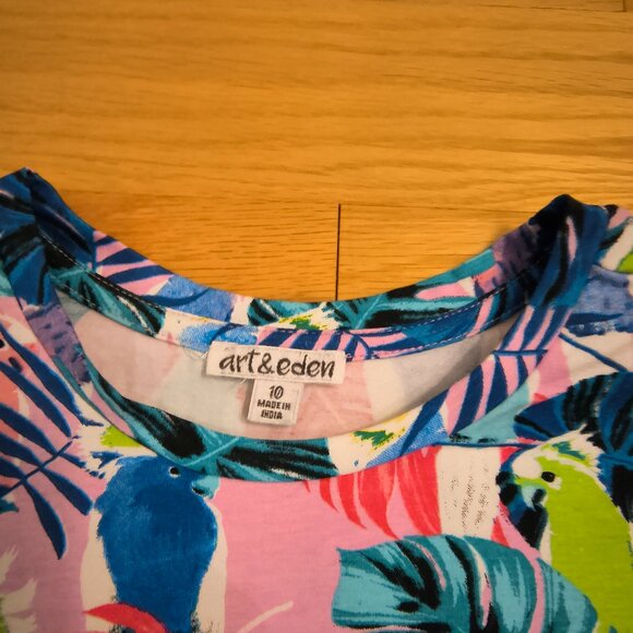 Colorful Parrot Print Kids Dress - Picture 3 of 7